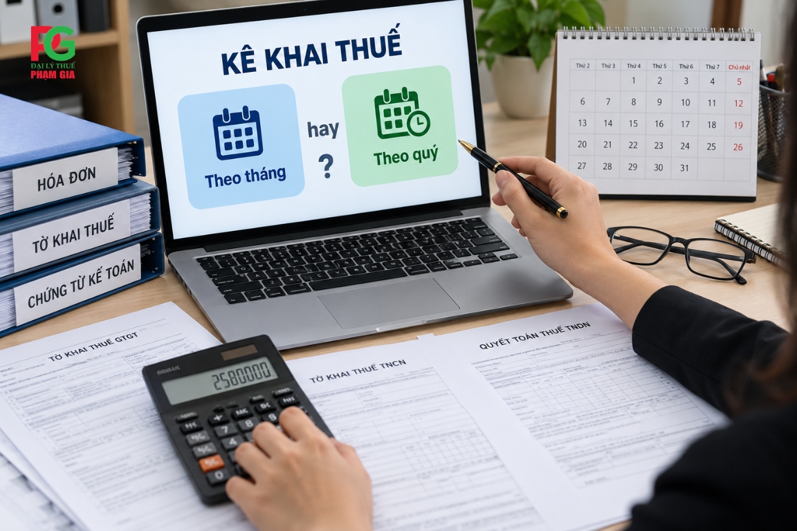 Kê khai thuế theo tháng hay theo quý