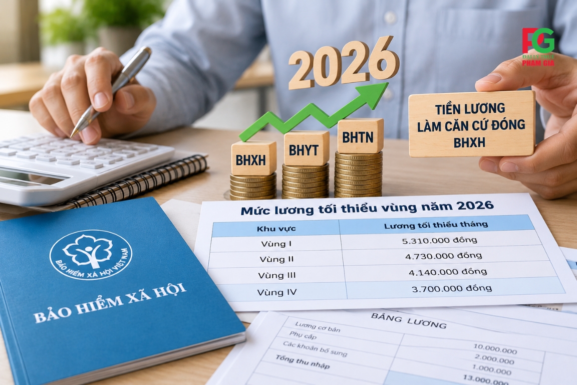 Mức lương làm căn cứ đóng BHXH năm 2026